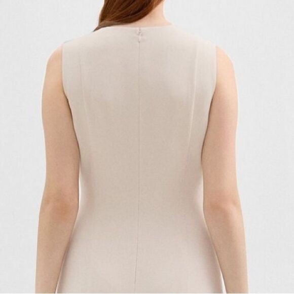 Theory NWT Sleeveless crepe midi dress in Rice Size 2 - Picture 6 of 8